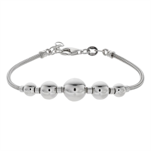 Unbranded Sterling Silver Mesh High Polish Grad Beads Bracelet