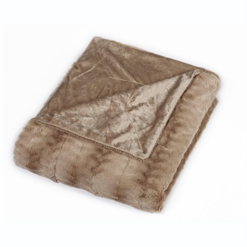 Swift Home Micro-Mink Embossed Faux Fur Throw Blanket