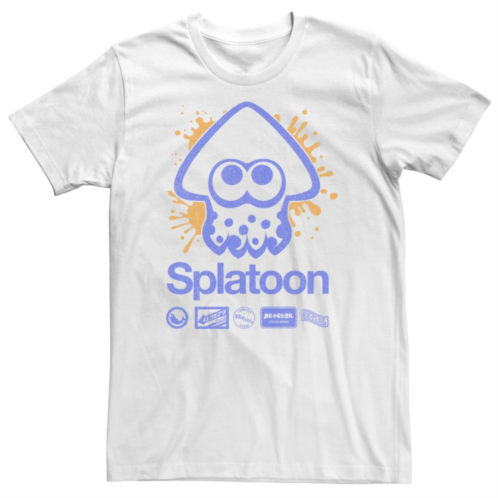 Licensed Character Mens Nintendo Splatoon Squid Paint Splat Kanji Team Logos Graphic Tee