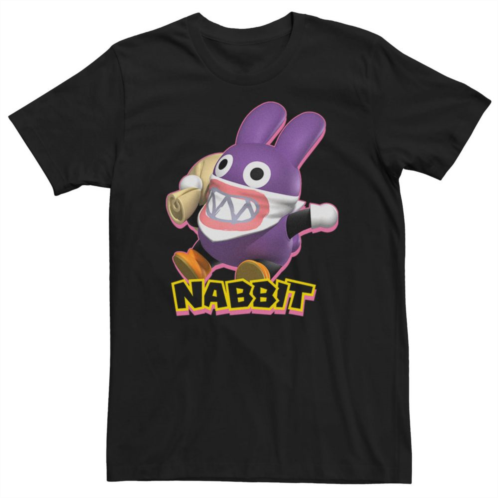 Licensed Character Mens Nintendo Super Mario Nabbit Action Pose Portrait Logo Graphic Tee