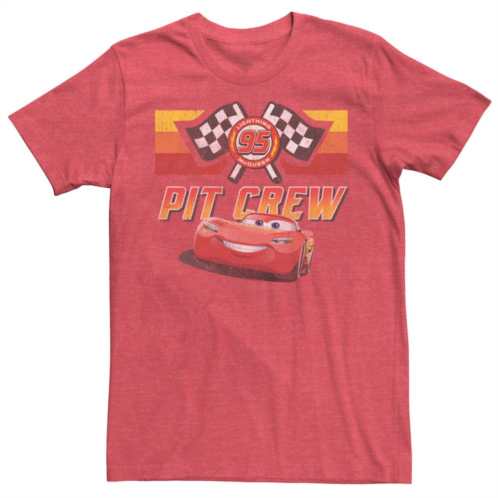 Licensed Character Mens Disney / Pixar Cars McQueen Pit Crew Red Distressed Tee