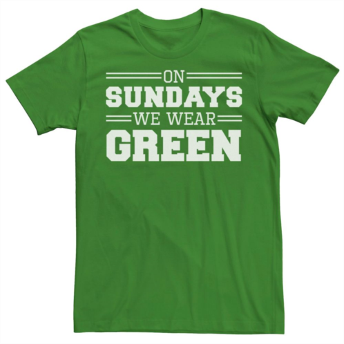 Licensed Character Mens On Sundays We Wear Green Graphic Tee