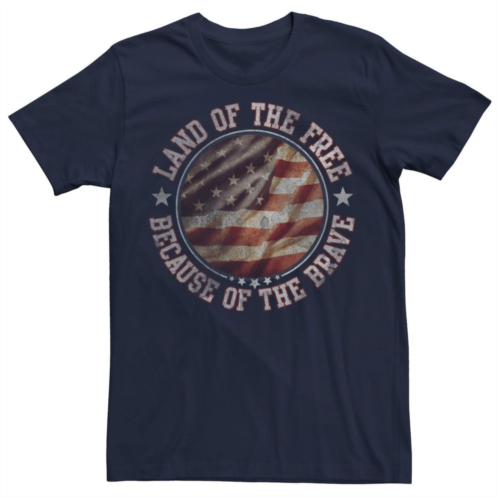 Licensed Character Mens Land Of The Free Because Of Brave Tee