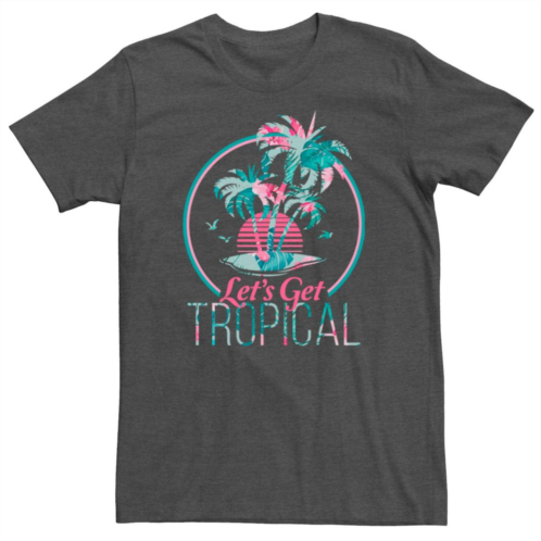 Licensed Character Mens Lets Get Tropical Island Floral Fill Tee