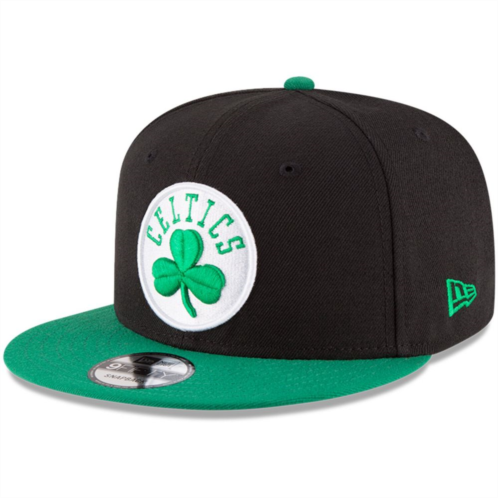 Mens New Era Black/Kelly Green Boston Celtics 2-Tone 9FIFTY Adjustable Snapback Hat