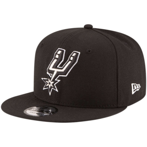Mens New Era Black San Antonio Spurs Official Team Color 9FIFTY Adjustable Snapback Hat