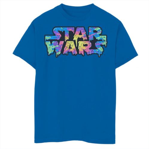 Licensed Character Boys 8-20 Star Wars Logo Colorful Paint Drip Graphic Tee