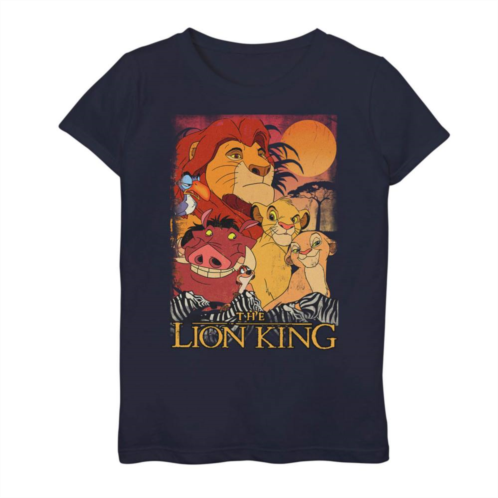 Licensed Character Disneys The Lion King Girls 7-16 Happy Group Shot Sunset Tee
