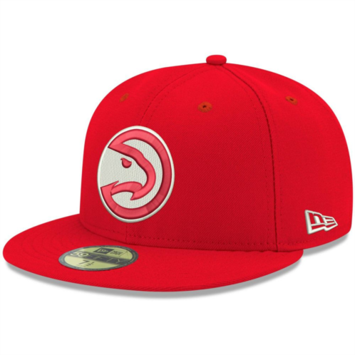 Mens New Era Red Atlanta Hawks Official Team Color 59FIFTY Fitted Hat