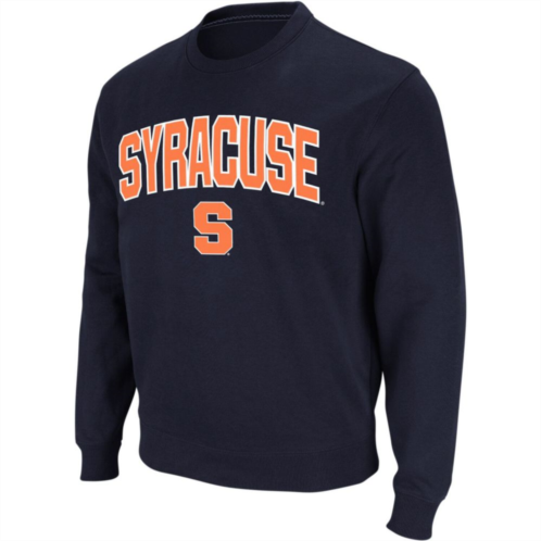 Mens Colosseum Navy Syracuse Orange Arch & Logo Crew Neck Sweatshirt