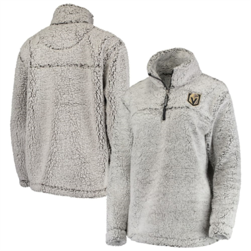 Womens G-III 4Her by Carl Banks Gray Vegas Golden Knights Sherpa Quarter-Zip Pullover Jacket