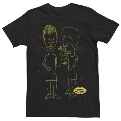 Licensed Character Mens Beavis And Butthead Neon Outline Tee