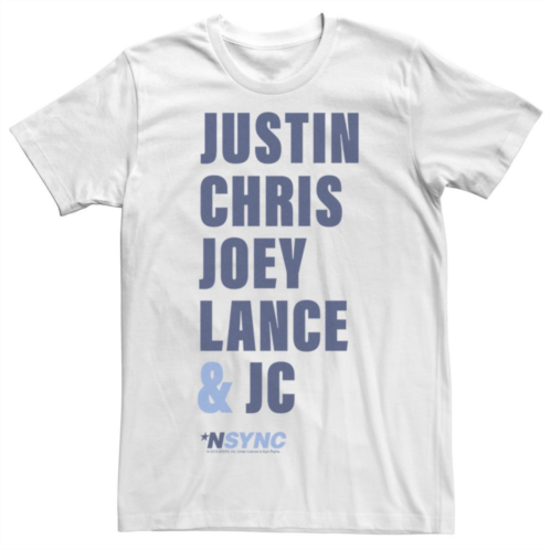 Licensed Character Mens NSYNC Name Stack Tee