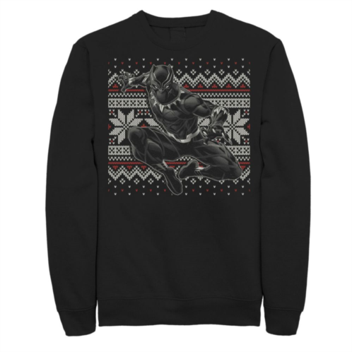 Mens Marvel Black Panther Crouch Ugly Christmas Sweatshirt