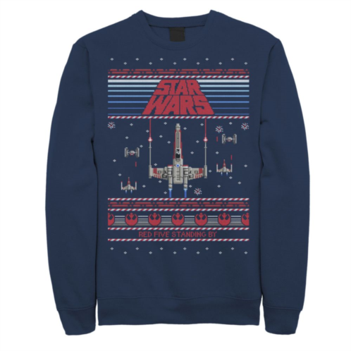Mens Star Wars Red Five Standing By Ugly Christmas Sweater Sweatshirt