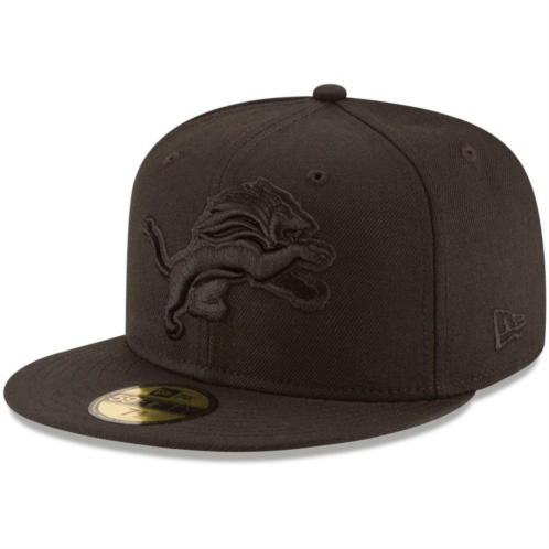 New Era x Staple Mens New Era Detroit Lions Black on Black 59FIFTY Fitted Hat