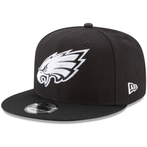 Mens New Era Black Philadelphia Eagles B-Dub 9FIFTY Adjustable Hat