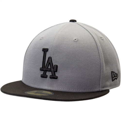 Mens New Era Gray/Black Los Angeles Dodgers Two-Tone 59FIFTY Fitted Hat