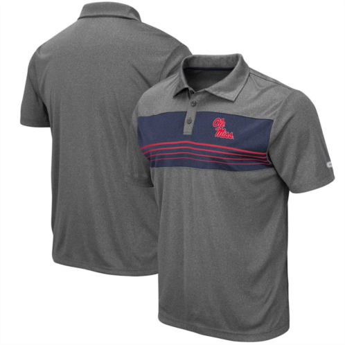 Mens Colosseum Heathered Charcoal Ole Miss Rebels Smithers Polo