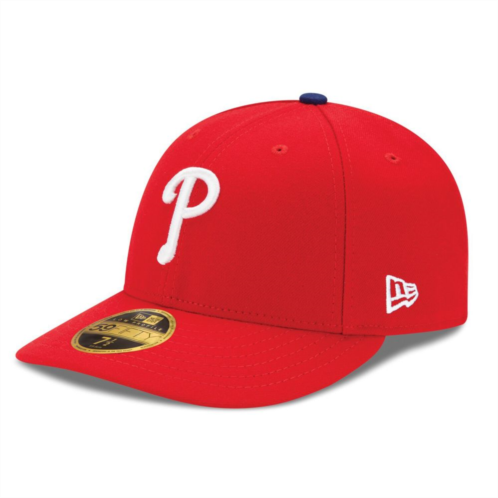 Mens New Era Red Philadelphia Phillies Authentic Collection On Field Low Profile Game 59FIFTY Fitted Hat
