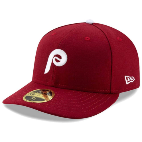 Mens New Era Maroon Philadelphia Phillies Authentic Collection Alternate 2 On-Field Low Profile 59FIFTY Fitted Hat