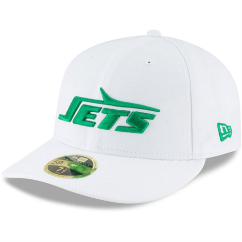 Mens New Era White New York Jets Omaha Low Profile 59FIFTY Fitted Hat