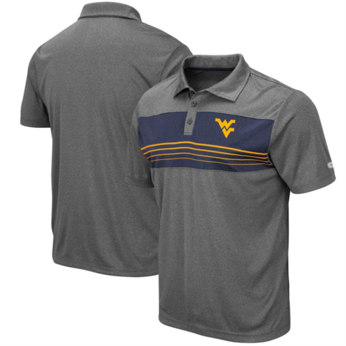Mens Colosseum Heathered Charcoal West Virginia Mountaineers Smithers Polo