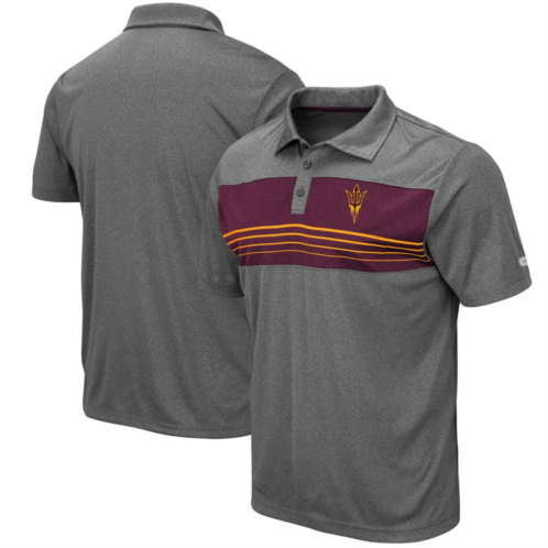 Mens Colosseum Heathered Charcoal Arizona State Sun Devils Smithers Polo