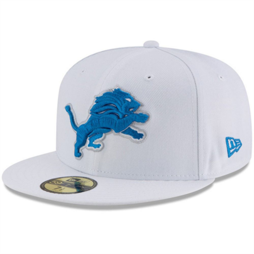 Mens New Era White Detroit Lions Omaha 59FIFTY Fitted Hat
