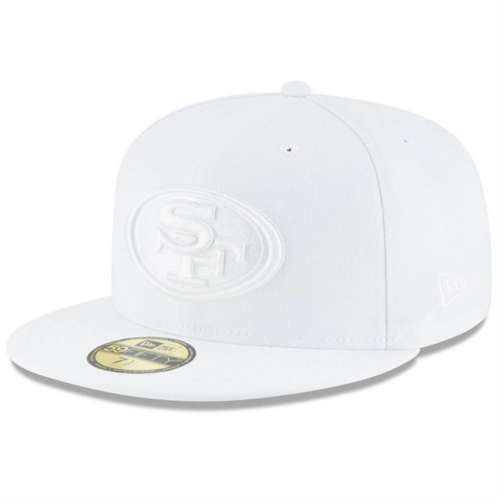 Mens New Era San Francisco 49ers White on White 59FIFTY Fitted Hat