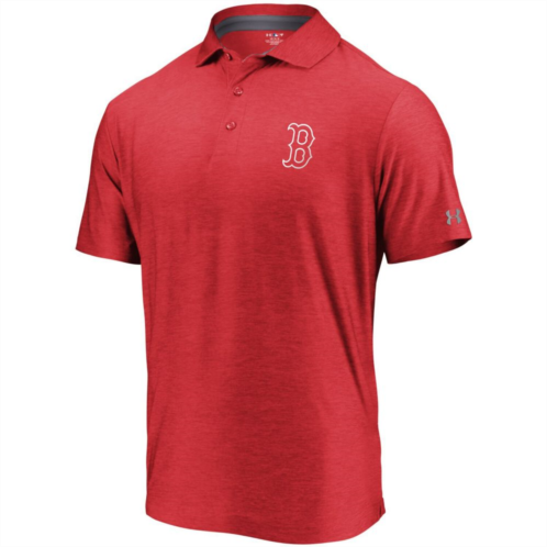 Mens Under Armour Red Boston Red Sox Playoff Outline Left Chest Performance Polo