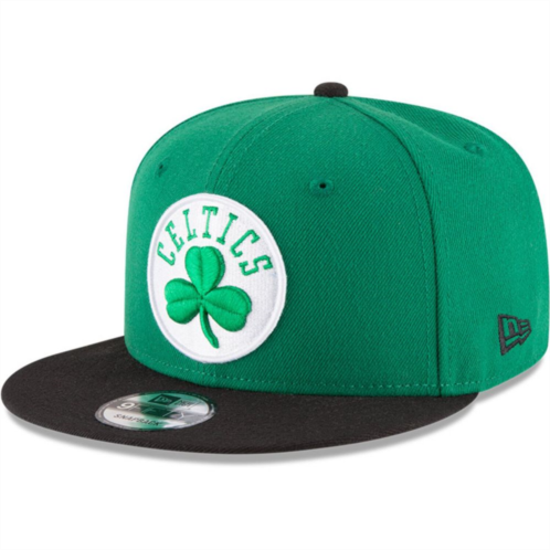 Mens New Era Kelly Green/Black Boston Celtics 2-Tone 9FIFTY Adjustable Snapback Hat