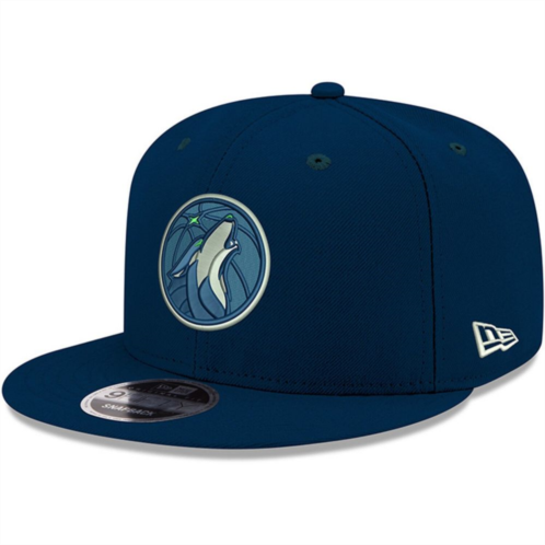 Mens New Era Black Minnesota Timberwolves Official Team Color 9FIFTY Snapback Adjustable Hat