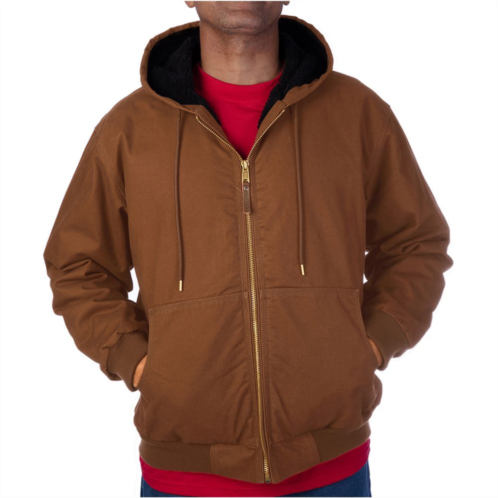 Mens Smiths Workwear Sherpa-Lined Duck Canvas Hooded Jacket
