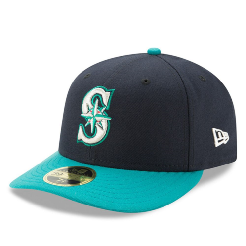 Mens New Era Navy/Aqua Seattle Mariners Alternate Authentic Collection On-Field Low Profile 59FIFTY Fitted Hat