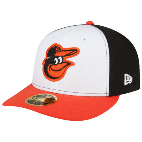 Mens New Era White/Orange Baltimore Orioles Home Authentic Collection On-Field Low Profile 59FIFTY Fitted Hat