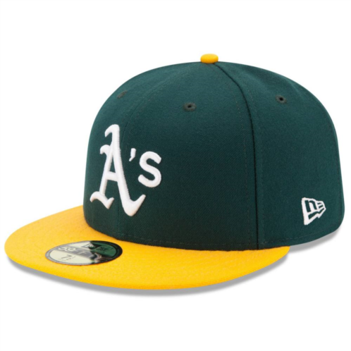 Mens New Era Green/Yellow Oakland Athletics Home Authentic Collection On-Field 59FIFTY Fitted Hat
