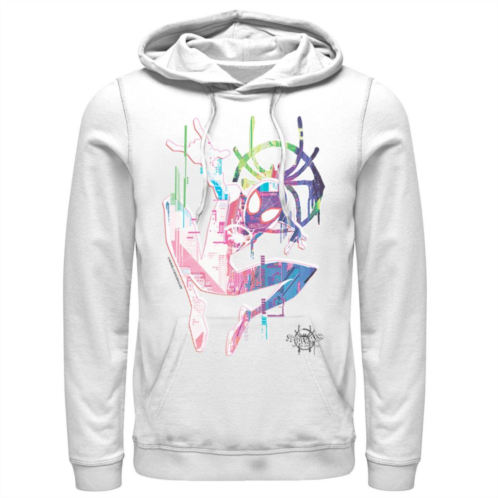 Mens Marvel Spiderverse Watercolor Spidey Pose Graphic Hoodie