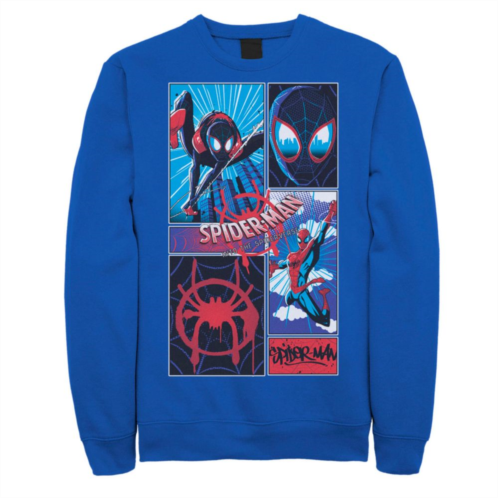 Mens Marvel Spider-Man Spiderverse Miles & Peter Graphic Fleece Pullover Graphic Fleece Pullover