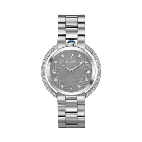 Bulova Womens Rubaiyat Diamond Accent Stainless Steel Watch - 96R219