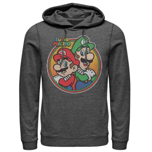 Licensed Character Mens Nintendo Super Mario & Luigi Brothers Circle Pullover Hoodie
