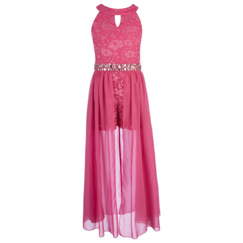 Girls 7-16 Speechless Sleeveless Walkthrough Maxi Dress in Regular & Plus Size