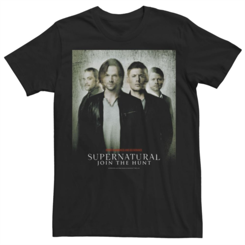 Licensed Character Mens Supernatural Join The Hunt Group Shot Poster Tee