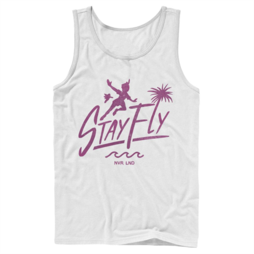 Mens Disney Peter Pan Stay Fly Text Silhouette Poster Tank Top