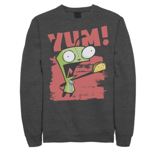 Mens Nickelodeon Invader Zim Gir Screaming Yum! Taco Portrait Fleece