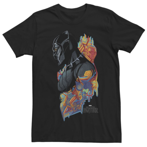 Mens Marvel Black Panther Movie Colorful Pattern Profile Tee
