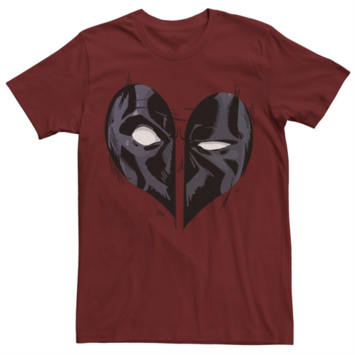 Mens Marvel Deadpool Heart Mask Valentines Tee