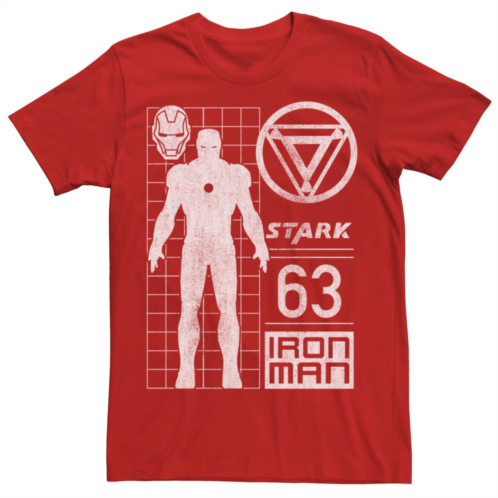 Mens Marvel Iron Man Stark Industries 63 Moto Geometric Tee