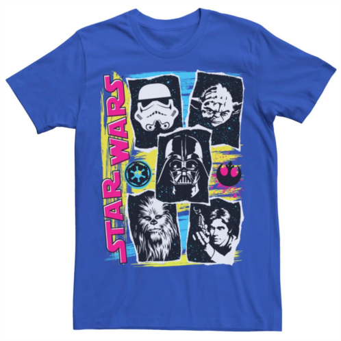 Mens Star Wars Characters Colorpop Collage Graphic Tee