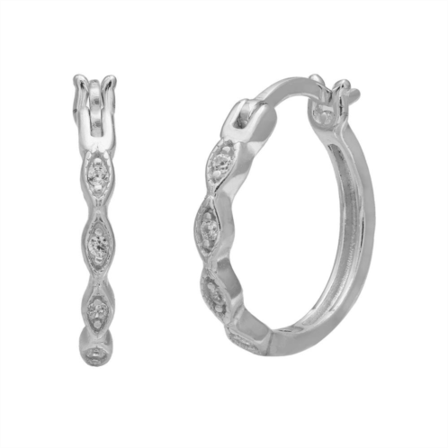 PRIMROSE Sterling Silver Cubic Zirconia Hoop Earrings
